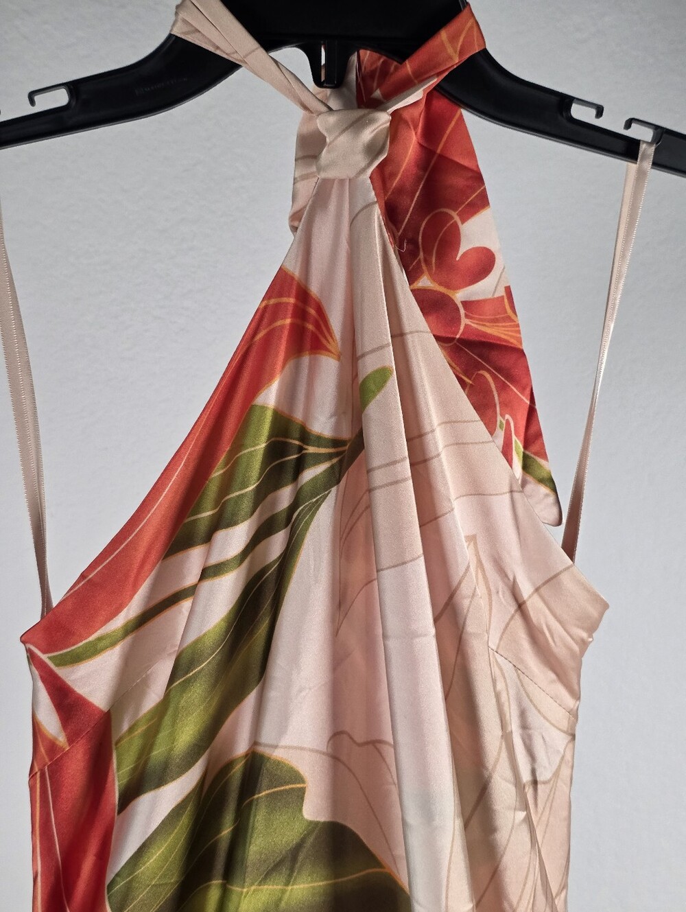 Seni & Cade NWT Floral Halter Maxi Dress Peach Red Green Size XL Events - Picture 8 of 12
